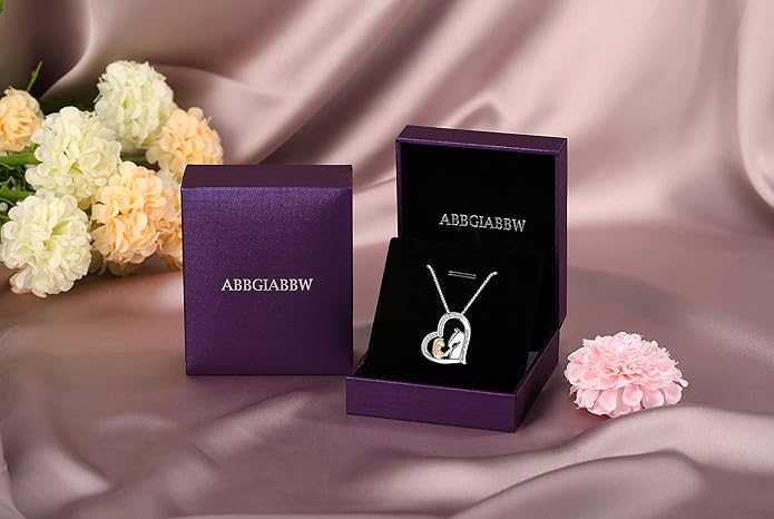 925 Sterling Silver Pig/Koala/Frog/Cat Horse Necklace I Love You to the Moon and Back Cute Animal Love Heart Moon Pendant Necklaces Jewelry Birthday Gifts for Women Best Friends