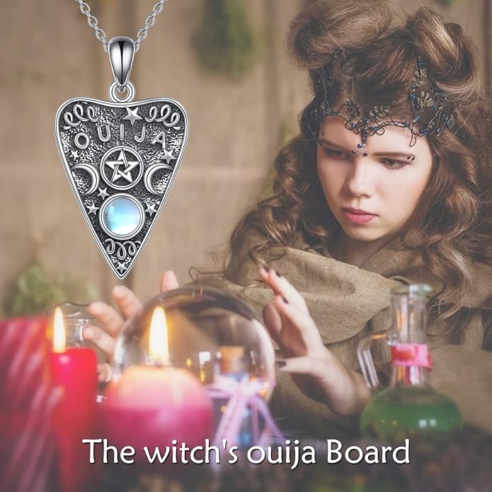 YFN Gothic Necklace Sterling Silver Wiccan Witch Pendant Goth Jewelry Witchy Gifts for Women Men