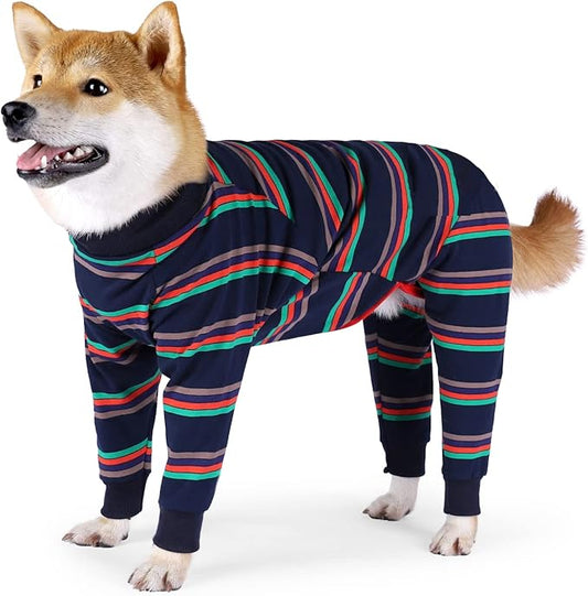 Recovery Suit, Blue, Small - Cotton/Spandex, Breathable Dog Apparel for Medium or Large Breeds, Postoperative Shirts Prevent Licking Wounds, E-Collar Alternative