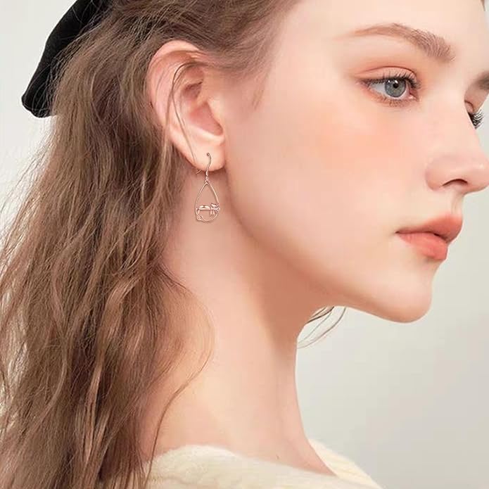 YFN Sterling Silver Animal Dangle Drop Earrings for Women Sloth/Cat/Bat Earrings Jewelry Gifts Halloween Earrings Jewelry