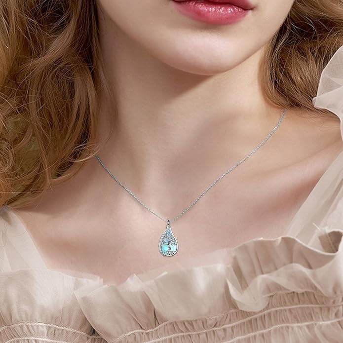 URONE Urn Necklaces for Ashes 925 Sterling Silver Abalone Shell Tree of Life Cremation Jewelry for Ashes Memory Jewelry for Women Men