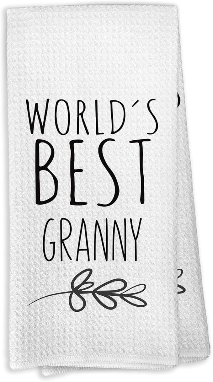 World's Best Granny Kitchen Towels, Best Granny Gifts for Grandmother Granny, Granny Gifts from Children, Granny Mother's Day Birthday Gifts Tea Towels Kitchen Hand Towels 16x24 Inch