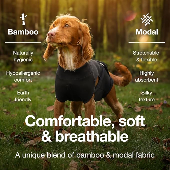 PupShield - Dog Surgery Recovery Suit Male and Female Easy to Use Anti Licking Design Breathable Comfortable - Spay & Neuter Recovery Suit, Surgical Onesie - Dog Cone Alternative