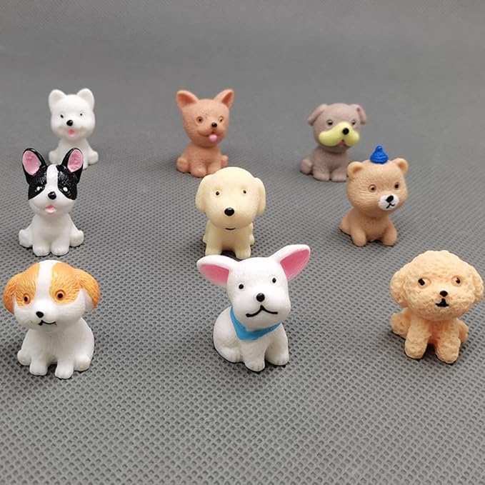 TOYANDONA 18pcs Artificial Puppies Toys for Kids - Mini Dog & Cat Animal Figures - Resin Small Animals - Child Crafts