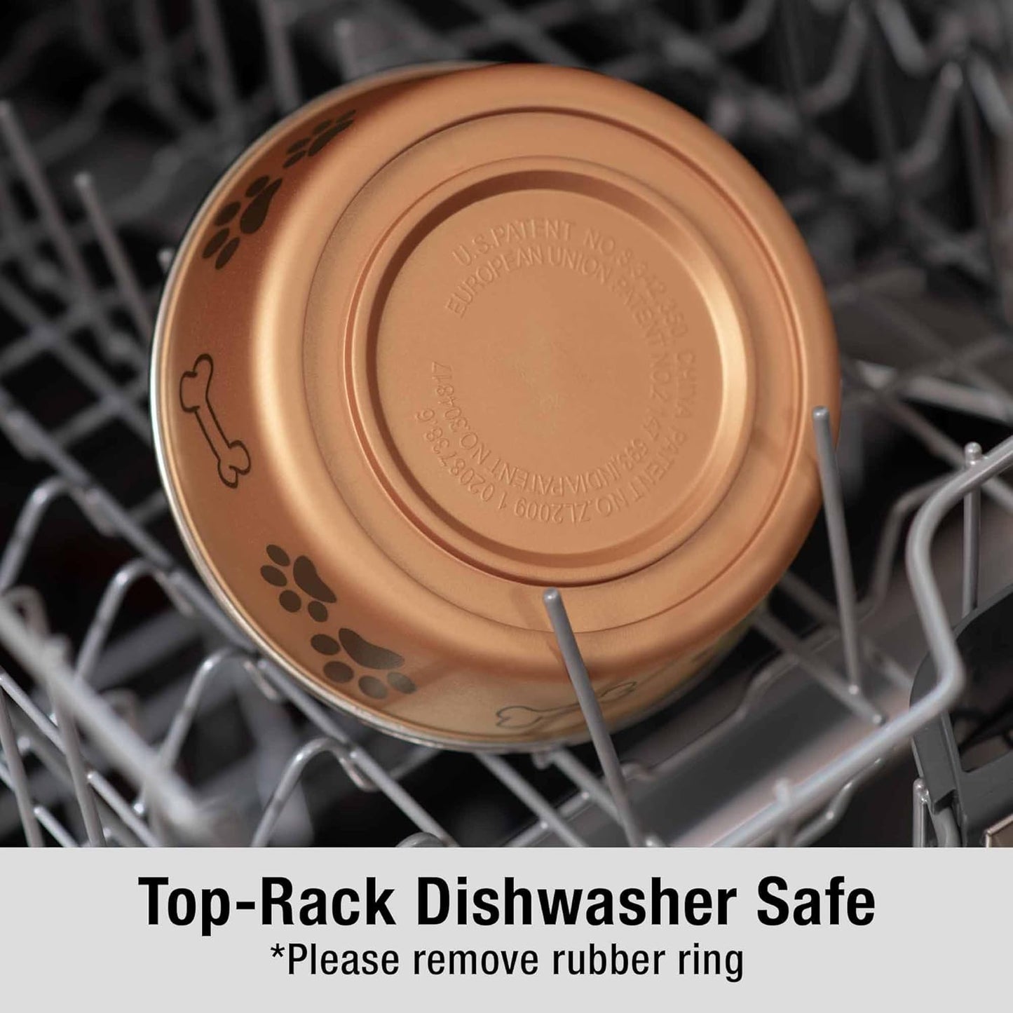 Loving Pets Bella Dog Bowls- Stainless Steel Dog & Cat Bowls - Spill Proof Dog Food Bowl, Cat Bowl, Puppy Essentials & Pet Supplies Great for Home & Travel (Medium 20-25 lbs, Champagne)