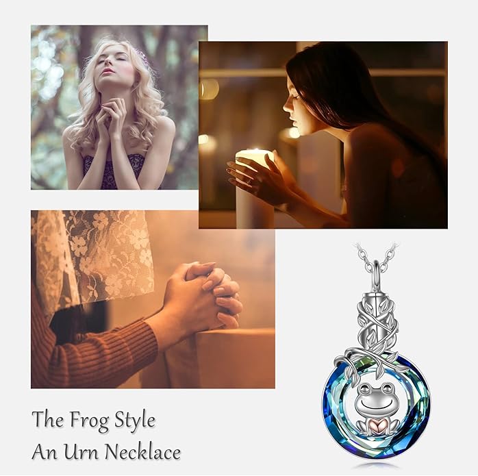 POPLYKE 925 Sterling Silver Urn Necklace for Ashes for Women Cremation Necklace for Ashes Keepsake Jewelry for Human