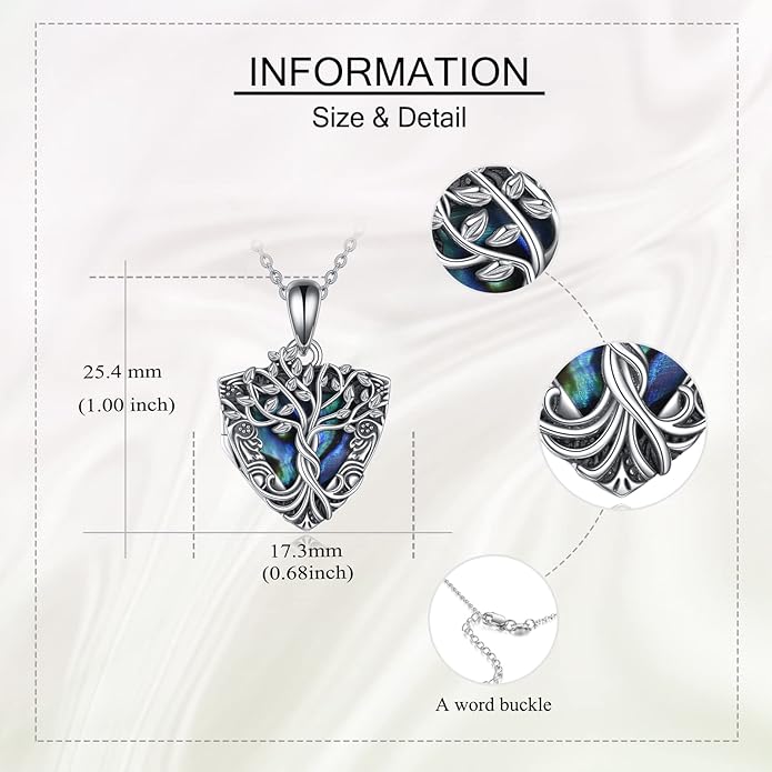 ONEFINITY Tree of Life Locket Necklace Sterling Silver Locket Necklace That Holds Pictures Tree of Life Locket Pendant for Women Wife Girlfriend