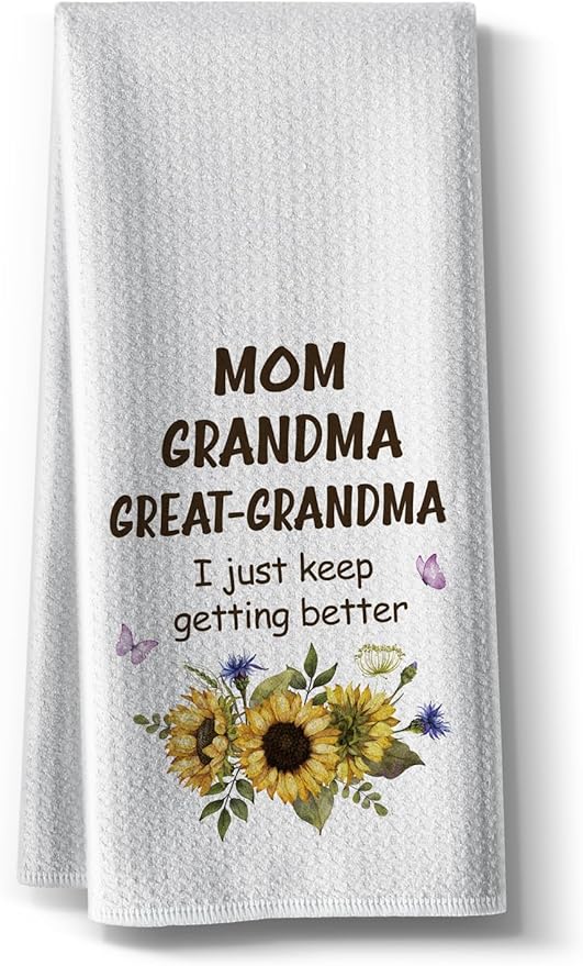 Grandma Funny Kitchen Towels, Joked Dishcloth,16 * 24,Microfiber Dish Cloths Hand Rags,Hilarious Absorbent Bar Towel, Gifts for Best Grandmother On Birthday,Christmas,Mother's Day,Thanksgiving