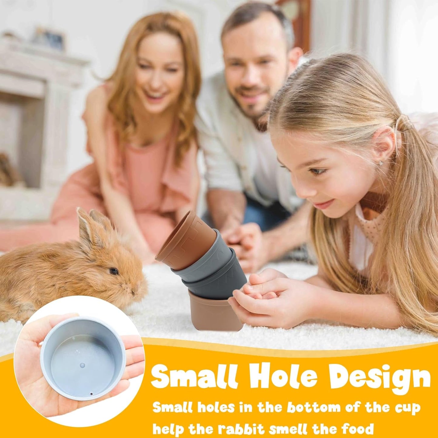 8 Pcs Stacking Cups for Small Animal Toys,Nesting Rabbit Toys of Different Sizes,Safe Plastic Colorful Nesting Toys for Bunny Guinea Pig Hiding Food and Playing