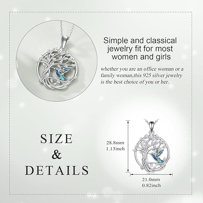 YAFEINI Animal Necklace Sterling Silver Moonstone/Turquoise/Abalone Shellfish Pendant Animal Necklace Cute Animal Jewelry Birthday Gifts Woman