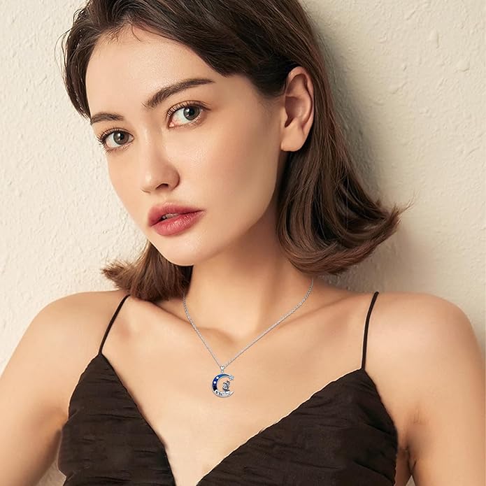 Witch Cat/Raven/Moon phase Necklace 925 Sterling Silver Celtic knot Pendant Gothic Jewelry Gifts for Women