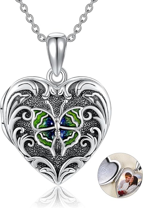 ONEFINITY Tree of Life Locket Necklace Sterling Silver Locket Necklace That Holds Pictures Tree of Life Locket Pendant for Women Wife Girlfriend