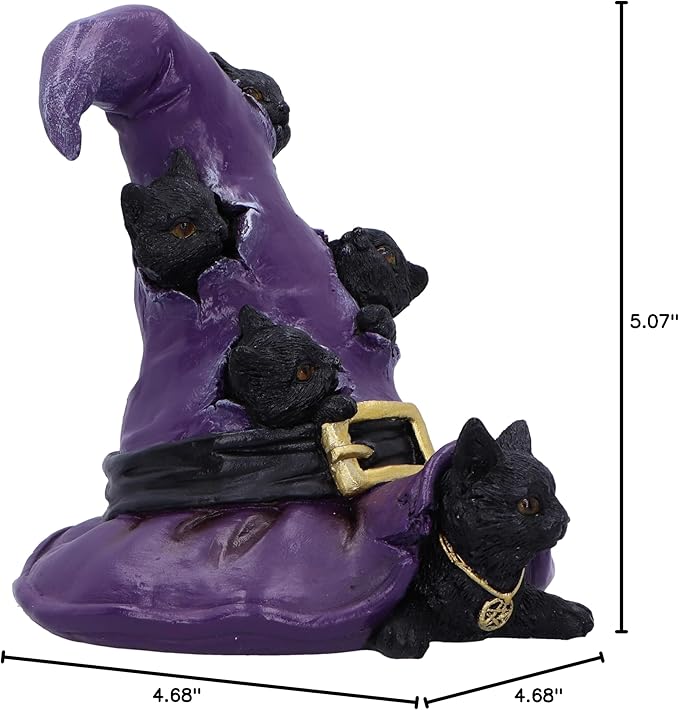 Nemesis Now Magical Mischief 14cm, Resin, Black, Cat Figure, Black Cat Ornament, Collectable Cat Giftware, Cast in The Finest Resin, Expertly Hand-Painted, 13cm, U6739A24