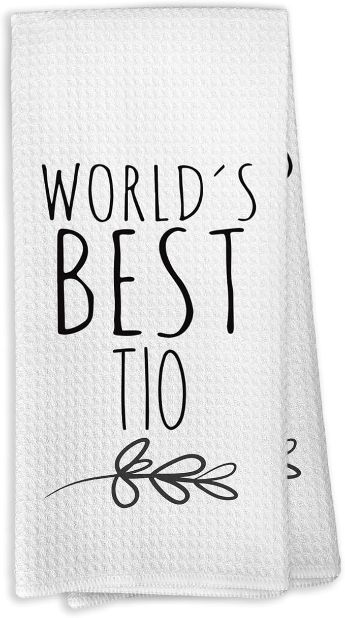 World's Best TIO Kitchen Towels, Best TIO Spanish Gifts for TIO Uncle, TIO from Children, TIO Father's Day Birthday Thanksgiving Gifts Tea Towels Kitchen Hand Towels 16x24 Inch
