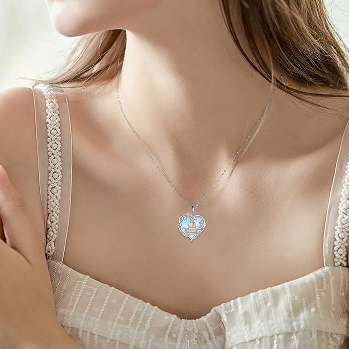 YFN 925 Sterling Silver Book Lover Necklace Reading Pendant for Women Graduation Gift Jewelry for Student Friends Classmate