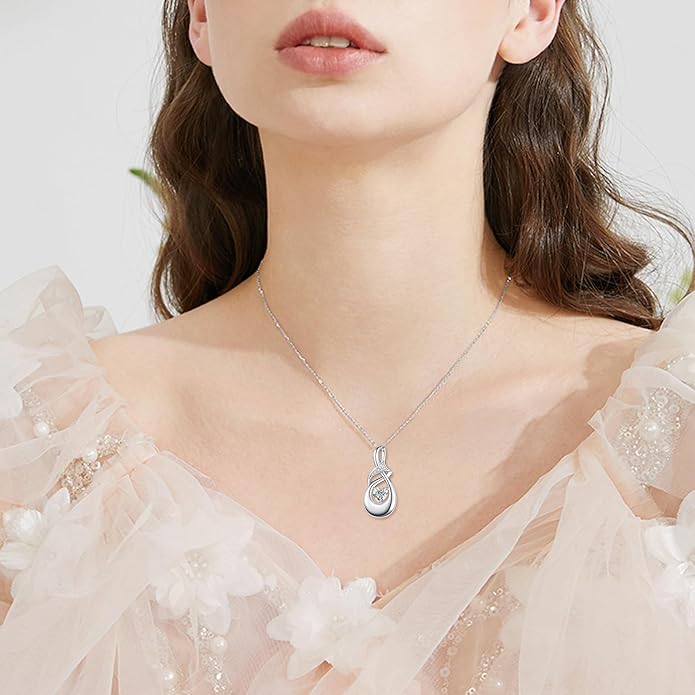 POPLYKE 925 Sterling Silver Urn Necklace for Ashes for Women Cremation Necklace for Ashes Keepsake Jewelry for Human