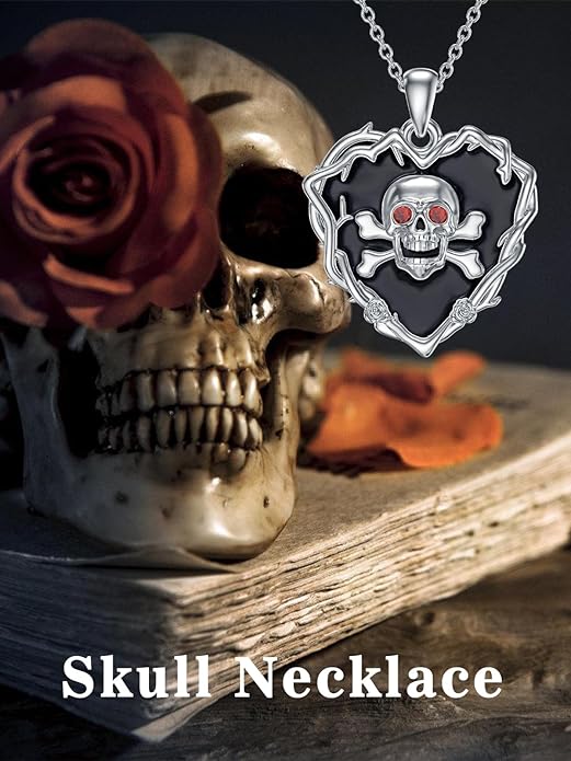 Gothic Necklace 925 Sterling Silver Cat Pumpkin/Spider/Skull Necklace Gothic Jewelry for Women Daughter