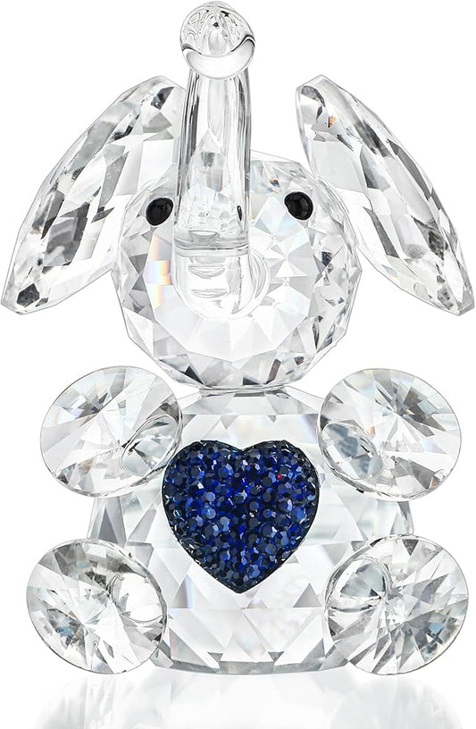 H&D HYALINE & DORA Handmade Crystal Elephant Figurine Glass Elephant Animal Figurines Collectible Gifts for Animal Lover