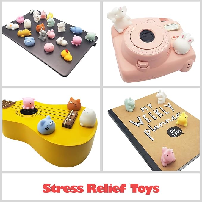 Easter Basket Stuffers - 3 Surprise Eggs Easter Egg Fillers Mochi Squishies 16pcs Mini Kawaii Cat Stress Relief Unicorn Party Favors Kids Easter Gift Teens, Classroom Prize, Toys Claw Machine Prizes