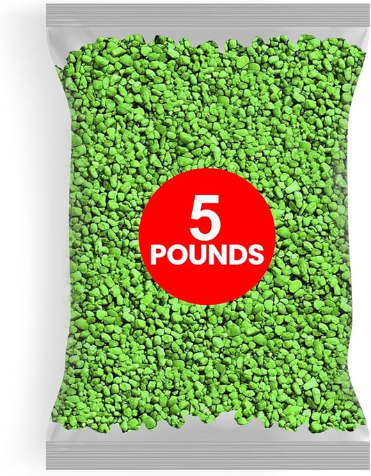 Hygloss Products Craft Rocks, Mini Stones for Art Projects - Bag O' Gravel, Neon Green, 5 lb