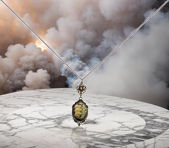 Yspace Lucky Clover Cameo Necklace Best Friend Heart Charms Jewelry 2 Chain Deluxe Gift