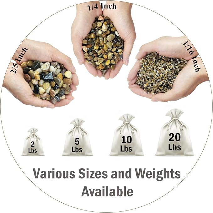 2 lbs Aquarium Sand. 1/16 Inch Coarse Pea Gravel for Fish Tank Substrate, Terrariums, Vase, Plant, Soil Cover and Outdoor Landscaping Small River Stones