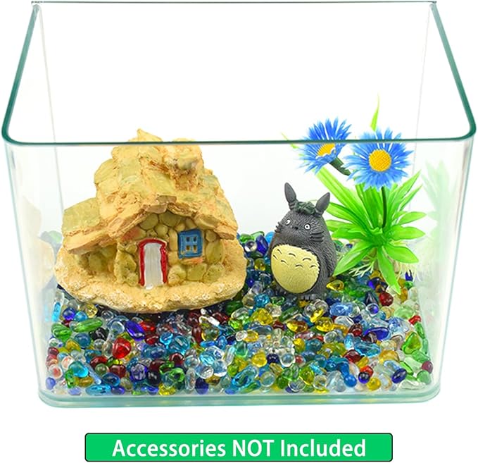 1 Lb (460 g) Colorful Sea Glass Stones Irregular Rainbow Glass Pebble Decorative Rock Quartz Tumbled Gemstone Chips for Aquarium Decoration/Vase Filler/Jewelry Making/Handwork Craft/Gems Display