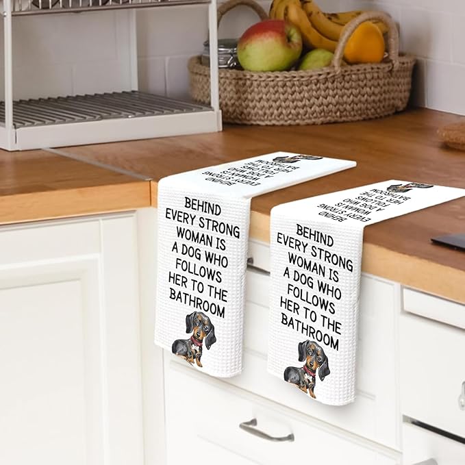 Funny Dachshund Gifts for The Owners, Dog Themed Gifts Kitchen Bathroom Decor Towels 16″×24″,Dog Lovers Gifts for Girls Mom Women, Funny Dachshund Bathroom Kitchen Dish Hand Towels