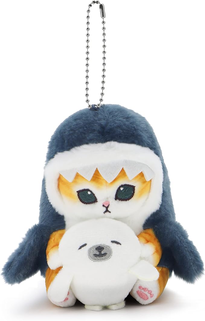 Kawaii Shark Cat Plush Toy Stuffed Animal Doll, Soft Pillow for Boys & Girls (Seal cat, 13cm/5.1in)