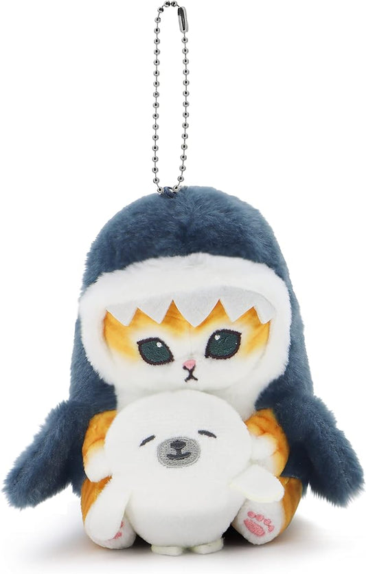 Kawaii Shark Cat Plush Toy Stuffed Animal Doll, Soft Pillow for Boys & Girls (Seal cat, 13cm/5.1in)