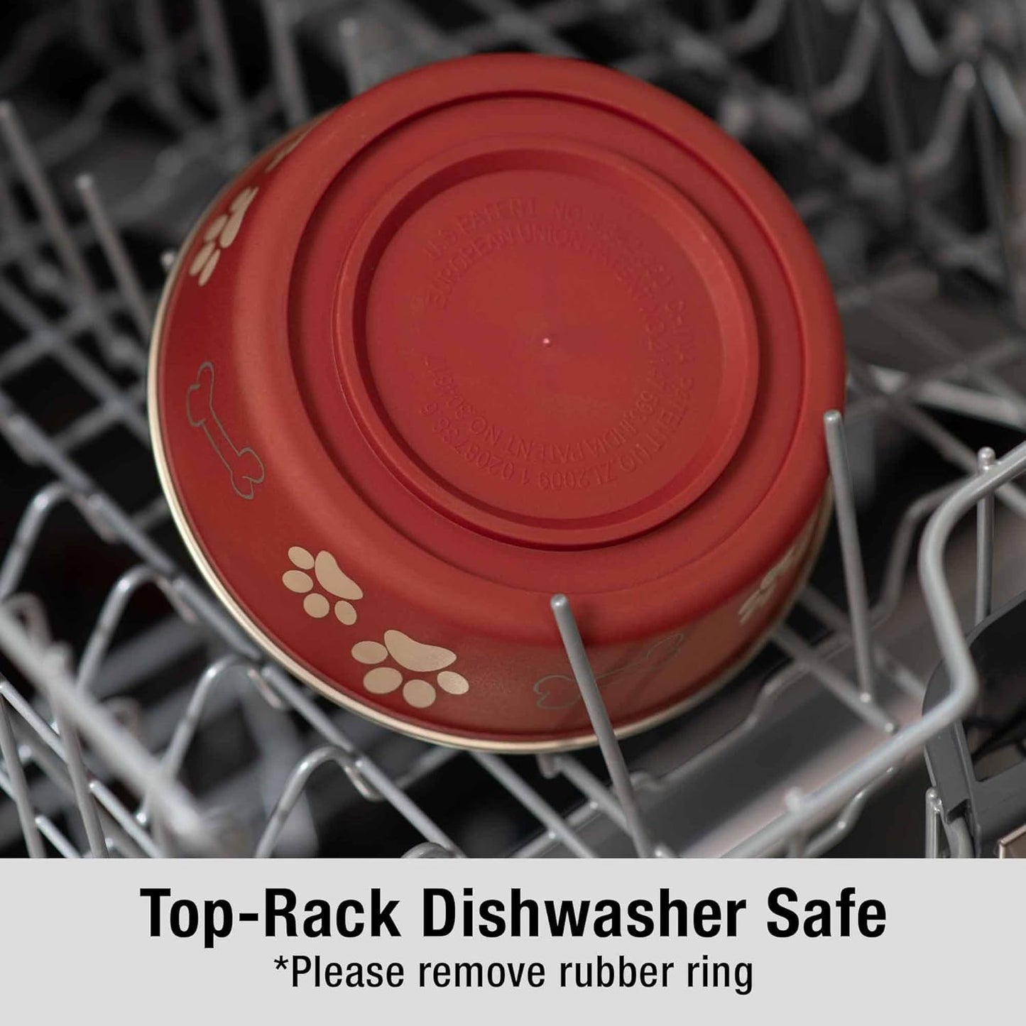 Loving Pets Bella Dog Bowls- Stainless Steel Dog & Cat Bowls - Spill Proof Dog Food Bowl, Cat Bowl, Puppy Essentials & Pet Supplies Great for Home & Travel (Medium 20-25 lbs, Merlot)