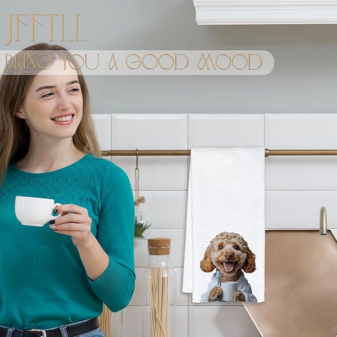 Poodle Gifts Bath Hand Towels, Funny Bathrobe Poodle Hand Towels for Bathroom Washroom Restroom Decor, Dog Bathroom Decor, Gifts for Women Dog Lover, 16x24 Inch