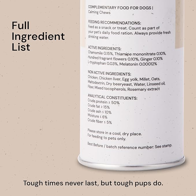 MalsiPree Calming Chews for Dogs - 145 pcs Chicken - Helps Regulate Mood - Relief Treats - No Sedative Effect - Freeze Dried - with Passion Flower & Melatonin