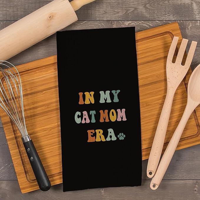 XUISWELL in My Cat Mom Era Kitchen Towels,Cat Mom Gifts,Cat Mom Gifts for Women,Gifts for Cat Owners,Best Cat Mom Gifts,Gifts for Cat Mom,Cat Hand Towels,Cat Towels for Cat Lovers,16x24 Inch