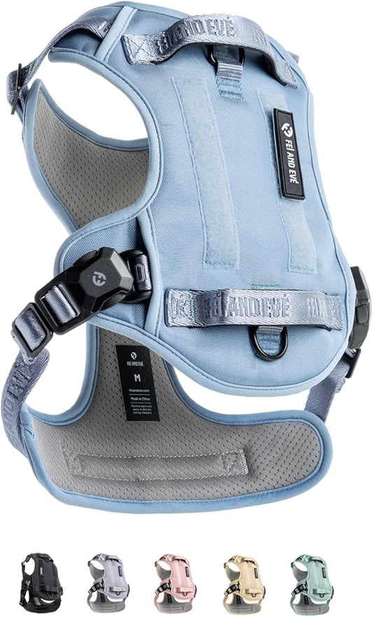 2025 New Edition, Fei & Eve MagEase Dog Harness - 3-Second Magnetic Buckles | 3-Point No-Pull Control | Heavy-Duty 900D Nylon | Dual Safety Handles | Breathable Mesh | Adjustable Fit | Large, Blue
