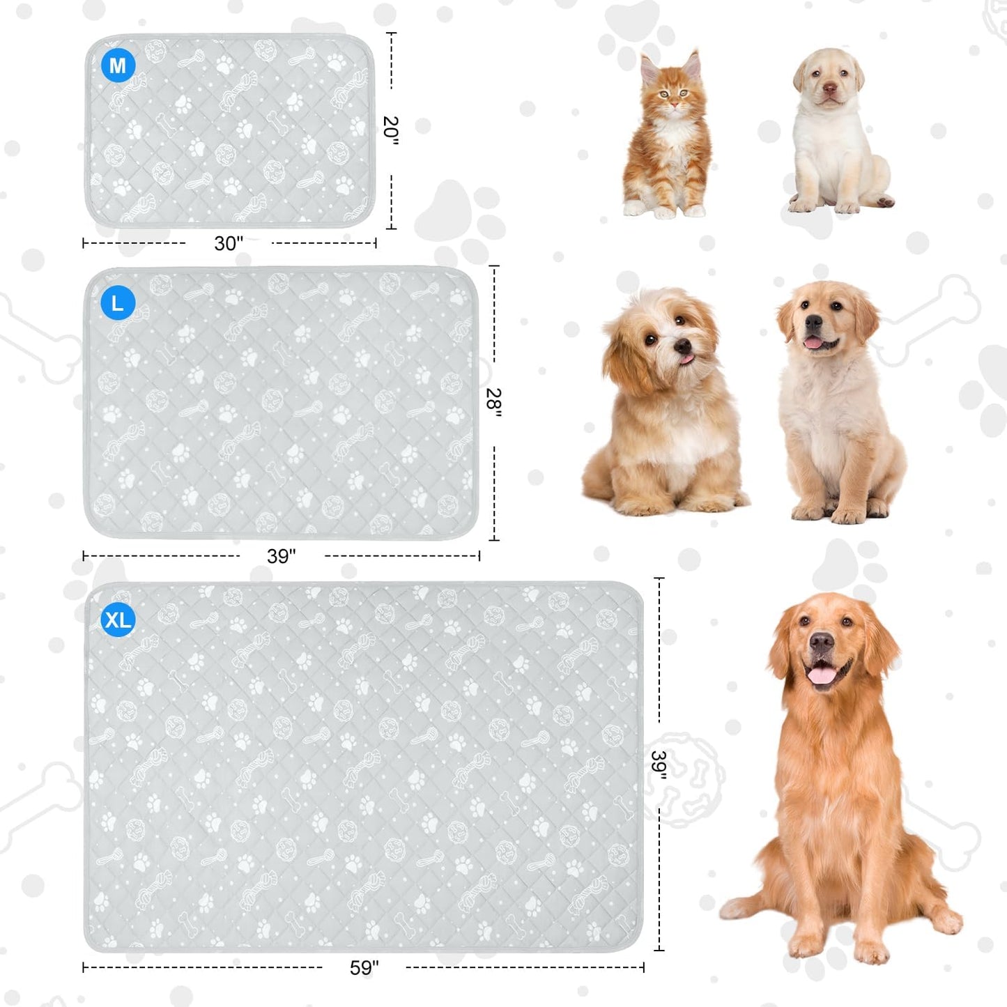 MH MYLUNE HOME Self Cooling Mat for Large Dog, 44”x32” Arc-Chill Cooling Fiber & Endothermic Color Changing Pet Cooling Pad, Foldable & Washable Non-Toxic Summer Pet Blanket