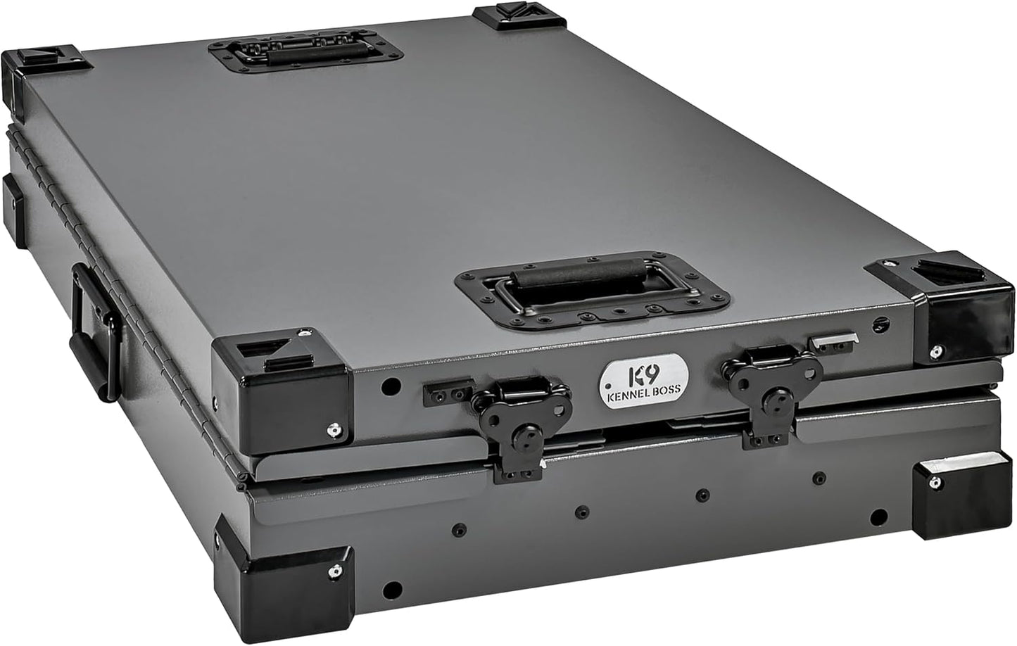 Heavy Duty Fully Collapsible Powder-Coated Aluminum Dog Crate - Small (Gray)