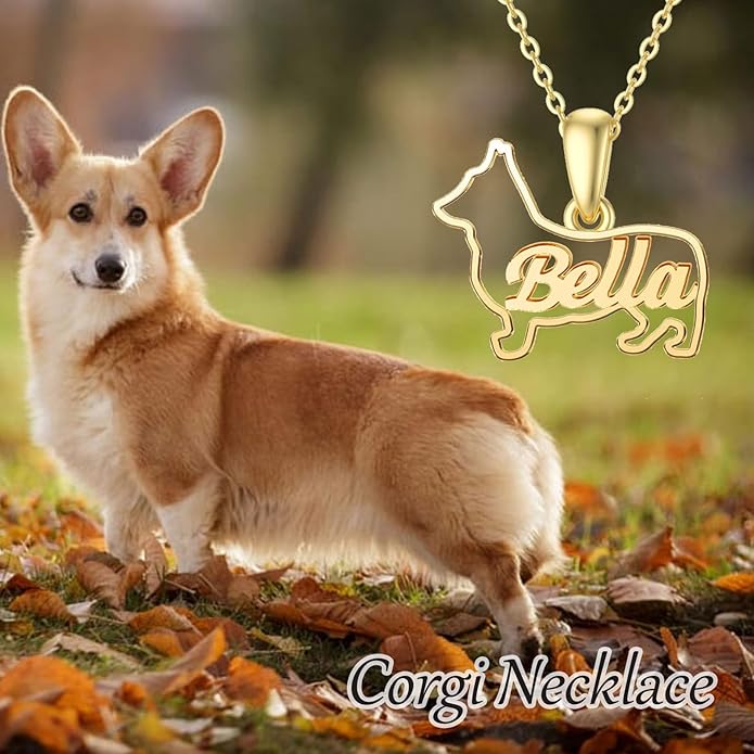 925 Sterling Sliver Yorkshire/Corgi/Labrador/Pug/Bulldog/Paw Print/Cross Necklace Cute Puppy Dog Necklace Jewelry Birthday Gifts for Women Girls Dog Lovers