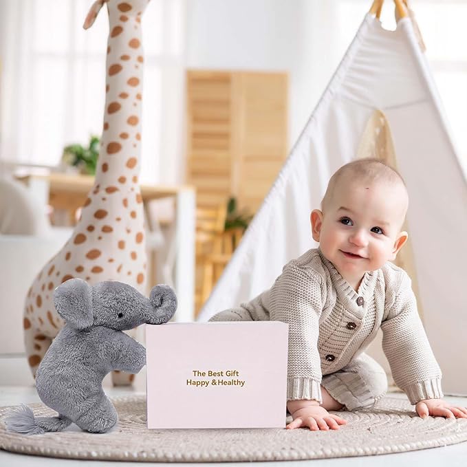 Elephant Plush, Elephant Stuffed Animal, Elephant Plushies for Girls and Boys, Stuffed Elephant Plush, Grey, 6.3 Inches