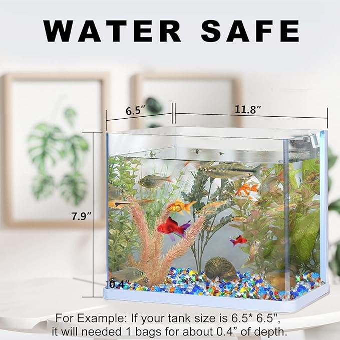 Keedolla Aquarium Clear Glass Stones Pebbles for Fish Tank, 0.93LB Fish Tank Marbles Beads Gems Gravel Rocks for Aquarium, Vase Fillers, Succulent Plants Decor