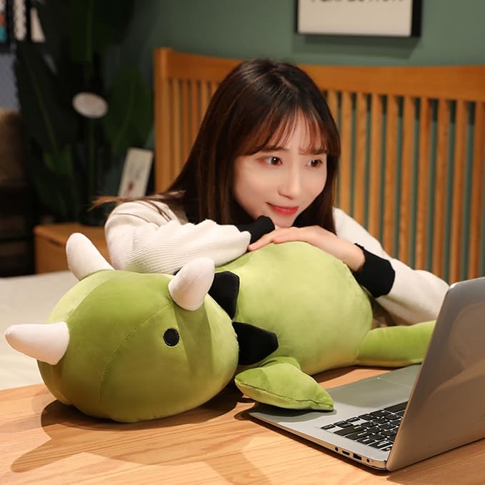 SQEQE Weighted Dinosaur Plush, Weighted Dinosaur Stuffed Animal, Weighted Dinosaur Plushies Weighted Dino Pillow Toy Gift for Kids Adults 9.8 Inch, 0.8 Lbs