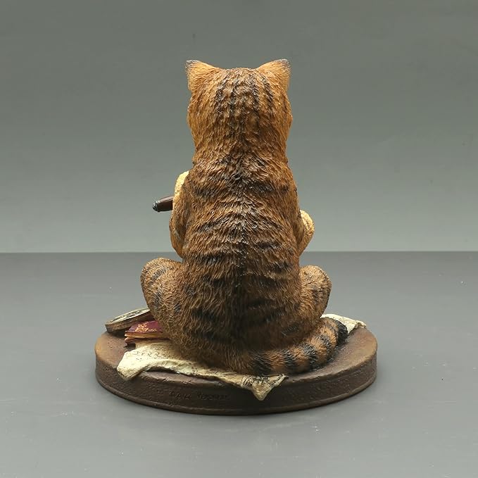 Veronese Design 4 1/2 Inch A Real Head Scratcher Cat Private Investigator Resin Hand Painted Statue