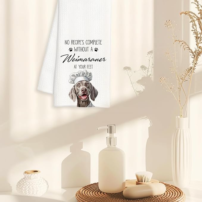 Weimaraner Gifts Kitchen Towels Decorative, Weimaraner Dog Dish Tea Towels for Kitchen Drying, Weimaraner Dog Mom Lovers Gifts Hand Towels, 16x24 Inch