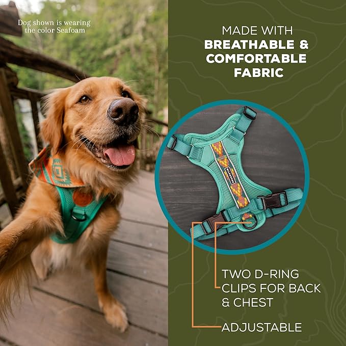 Wilderdog Lightweight Dog Harness with Reflective Straps - Small - Seafoam