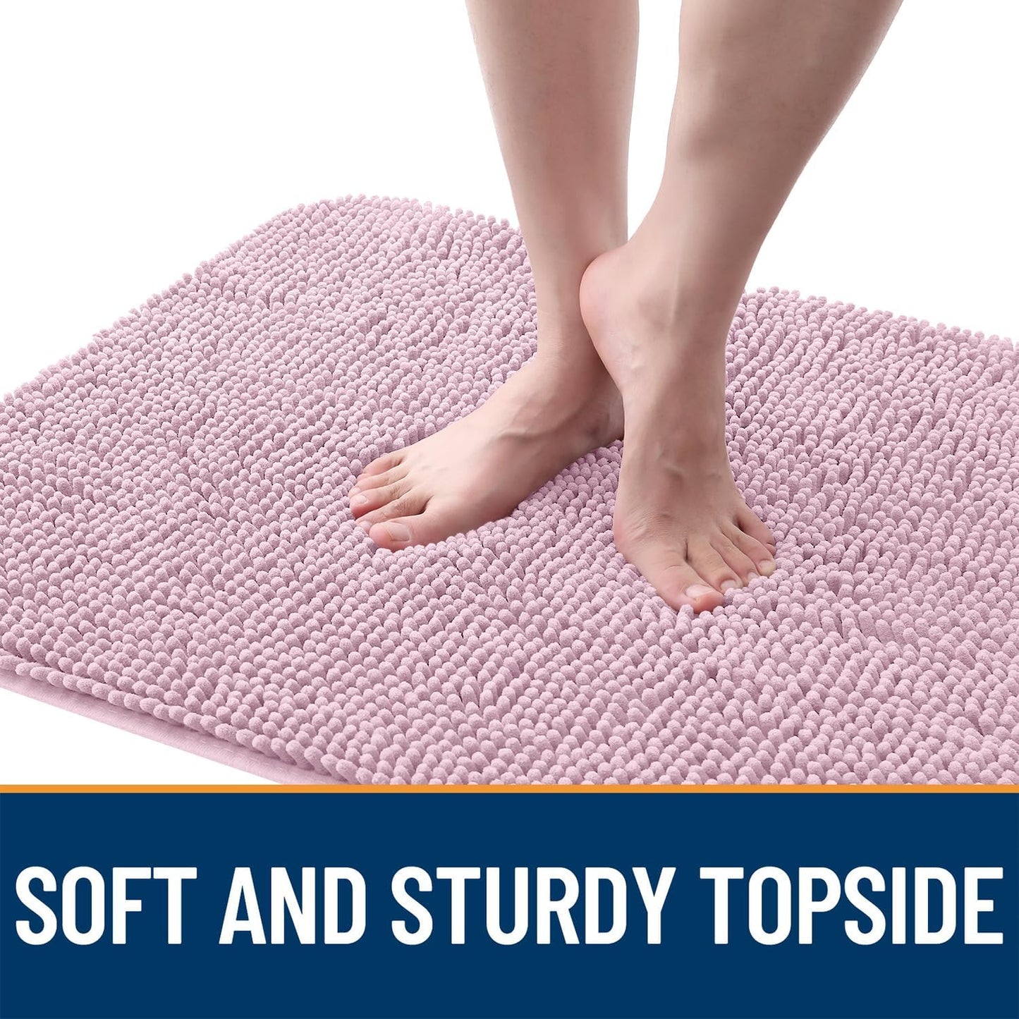 OLANLY Dog Door Mat for Muddy Paws 70x24, Absorbs Moisture and Dirt, Absorbent Non-Slip Washable Doormat, Quick Dry Chenille Mud Mat for Dogs, Entry Indoor Entryway Carpet for Inside Floor, Dusty Rose