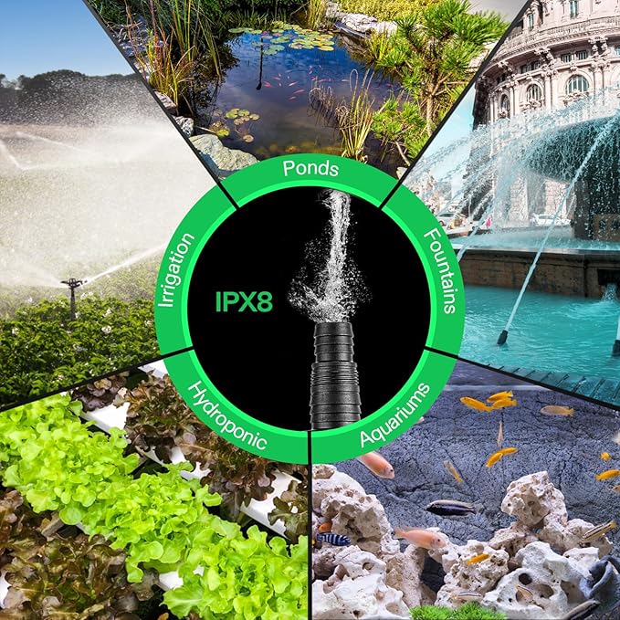 VIVOSUN 2700 GPH Submersible Water Pump, 120W Pond Pump, Ultra Quiet Aquarium Pump with 15FT. Lift Height for Pond Waterfall, Fish Tank, Statuary, or Hydroponics