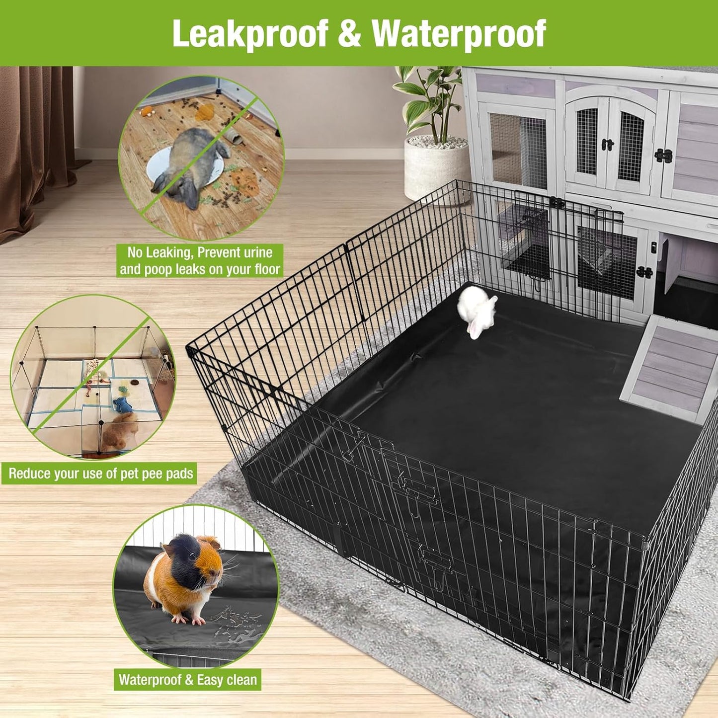 GUTINNEEN Rabbit Pet Playpen Bunny Run Extension Indoor Small Animal Pen (Playpen Only)