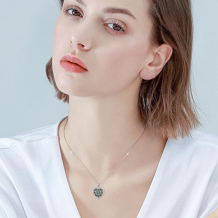 ONEFINITY Tree of Life Locket Necklace Sterling Silver Locket Necklace That Holds Pictures Tree of Life Locket Pendant for Women Wife Girlfriend