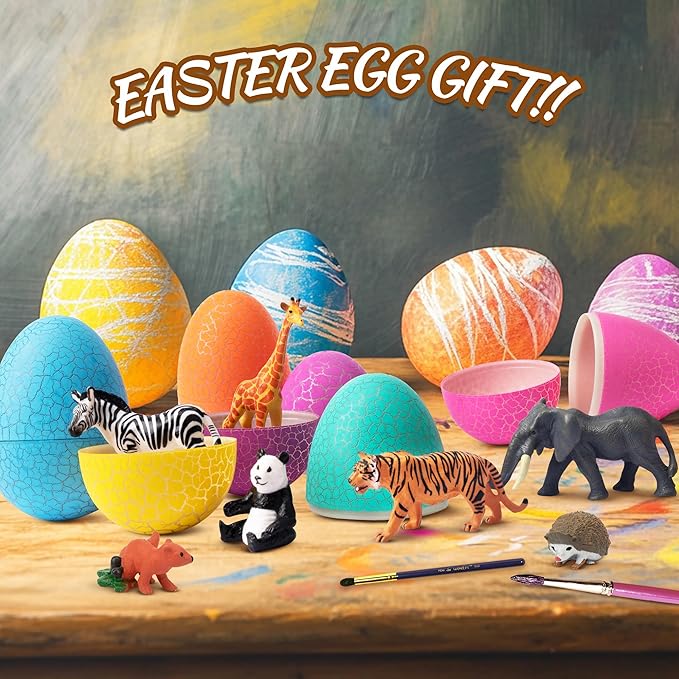 Toymany 14PCS 1-2" Tiny Jungle Animal Figures Toy, Realistic Mini Jungle Zoo Animal Figurines Cake Topper Toy Set, Easter Egg Christmas Birthday Gift Party Favor School Project for Kids Toddlers