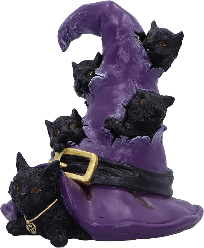 Nemesis Now Magical Mischief 14cm, Resin, Black, Cat Figure, Black Cat Ornament, Collectable Cat Giftware, Cast in The Finest Resin, Expertly Hand-Painted, 13cm, U6739A24